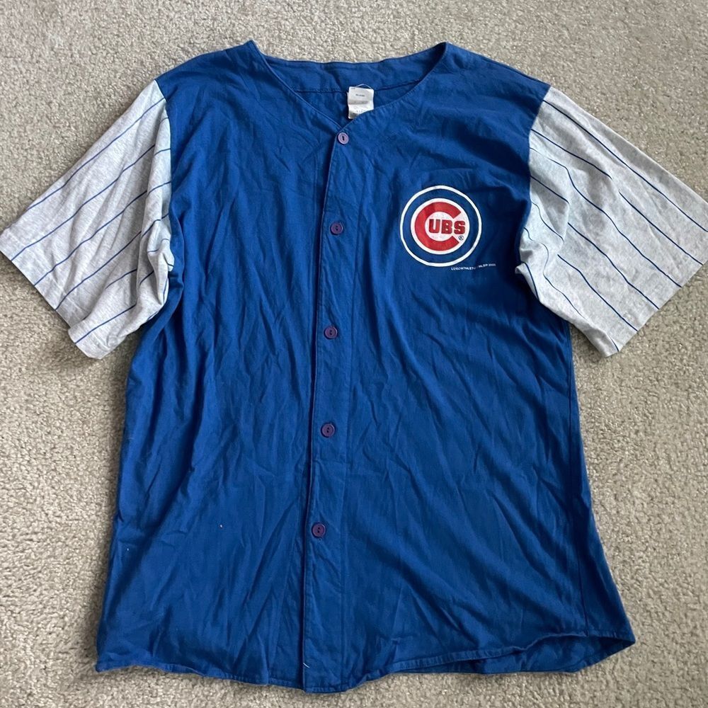 Blue and Gray Men's Baseball Jersey